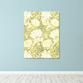 Antiek William Morris Chrysanthemum Patroon Canvas Afdruk (Insitu (Houten vloer))
