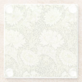 Antiek William Morris Chrysanthemum Patroon Glazen Onderzetter (Achterkant)