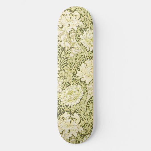 Antiek William Morris Chrysanthemum Patroon Persoonlijk Skateboard (Voorkant)