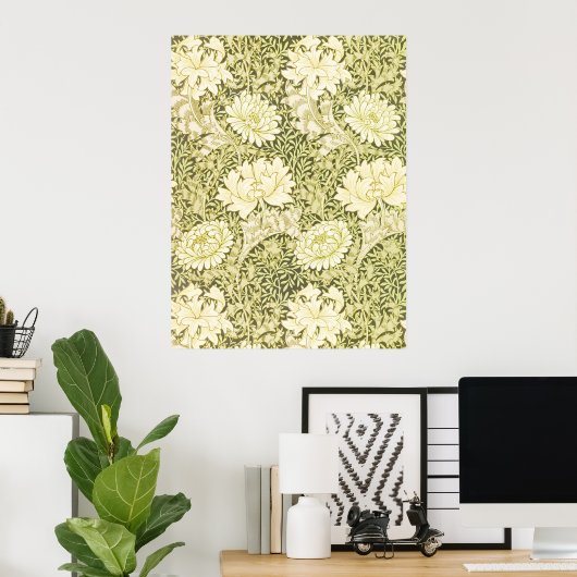 Antiek William Morris Chrysanthemum Patroon Poster (Thuiskantoor)