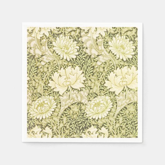 Antiek William Morris Chrysanthemum Patroon Servet (Voorkant)