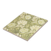 Antiek William Morris Chrysanthemum Patroon Tegeltje (Zijkant)