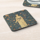 Antiek William Morris Flora Bier Onderzetter (Linkerzijde)