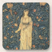 Antiek William Morris Flora Bier Onderzetter (Voorkant)