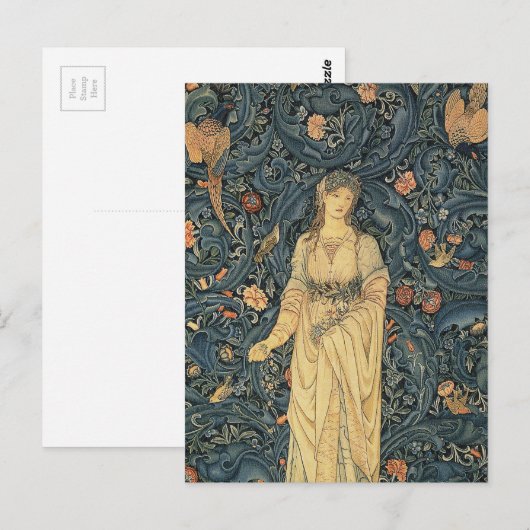 Antiek William Morris Flora Briefkaart (Voorkant / Achterkant)
