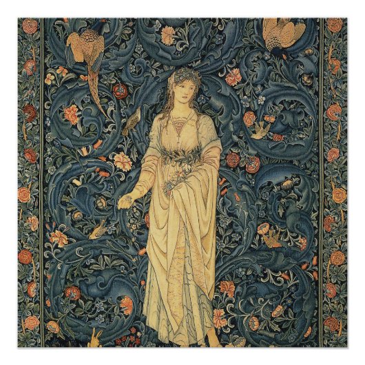 Antiek William Morris Flora Poster (Voorkant)