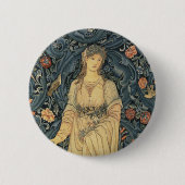 Antiek William Morris Flora Ronde Button 5,7 Cm (Voorkant)
