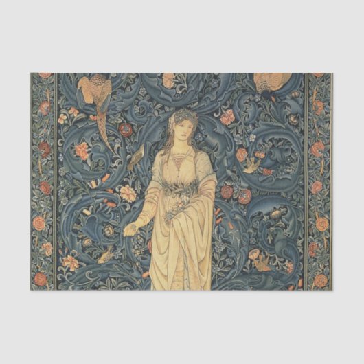 Antiek William Morris Flora Tissuepapier (Voorkant)