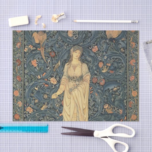 Antiek William Morris Flora Tissuepapier (Craft)