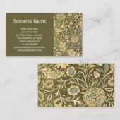 Antiek William Morris Floral Thistle Flowers Visitekaartje (Voorkant / Achterkant)