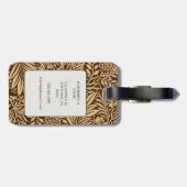 Antiek William Morris Ritterspoor patroon Bagagelabel (Achterkant horizontaal)
