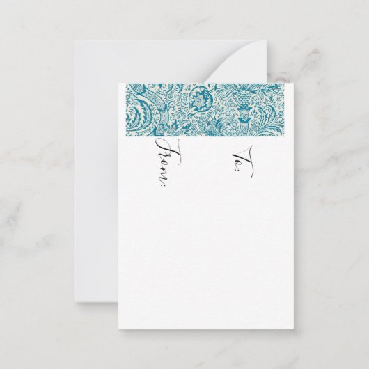 Antiek William Morris Snake's Head Blank Notitiekaartje (Achterkant)