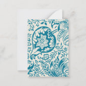  Antiek William Morris Snake's Head Blank Notitiekaartje (Voorkant)