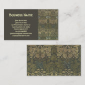 Antiek William Morris Victoriaans Floral Flowers Visitekaartje (Voorkant / Achterkant)