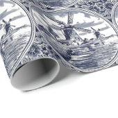 Antiek Windmolen van Delft Blue Art Cadeaupapier (Rol Hoek)