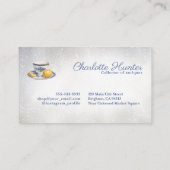 Antiek winkel Chinoiserie blauwe theepot citroenen Visitekaartje (Achterkant)