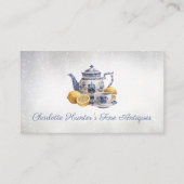 Antiek winkel Chinoiserie blauwe theepot citroenen Visitekaartje (Voorkant)