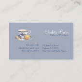 Antiek winkel Chinoiserie blauwe theepot citroenen Visitekaartje (Achterkant)