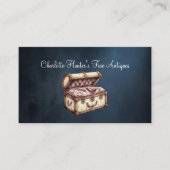 Antiek winkel, elegante bekleding oude kofferbak visitekaartje (Voorkant)