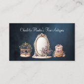 Antiek winkel, elegante  spiegel, vogelkooi visitekaartje (Voorkant)