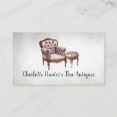 Antiek winkel, elegante stoel en Ottomaanse Visitekaartje (Voorkant)
