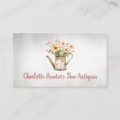 Antiek winkel, gieter kan wilde bloemen visitekaartje (Voorkant)