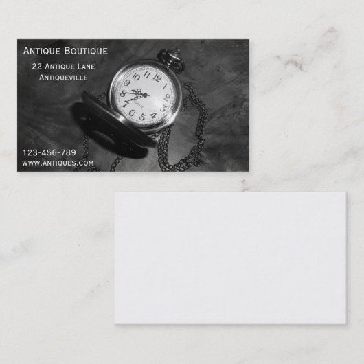 Antiek  winkel of handelaar visitekaartje (Voorkant / Achterkant)