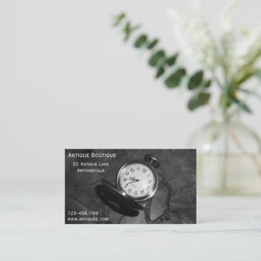Antiek  winkel of handelaar visitekaartje (Staand voorkant)