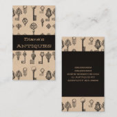 Antiek winkel Winkel  bruine sleutels Visitekaartje (Voorkant / Achterkant)