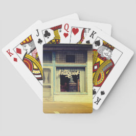 Antiek winkelingang pokerkaarten
