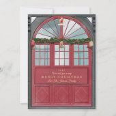 Antiek winkelpui feestdagenkaart (Voorkant)