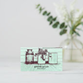  Antiek winkeltje Blauwgroen Rustic Land Jugs Visitekaartje (Staand voorkant)