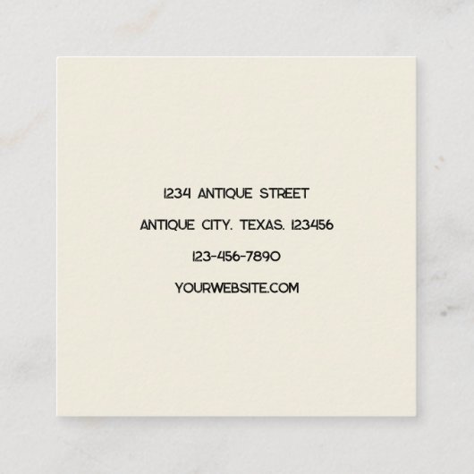  Antiek winkeltje Rustic Land Jugs Vierkante Visitekaartje (Achterkant)