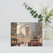 Antiek winter in Londen Kerst Briefkaart (Staand voorkant)
