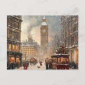 Antiek winter in Londen Kerst Briefkaart (Voorkant)