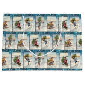 Antiek Winterengelen in Sneeuwcollage Groot Cadeauzakje (Voorkant)