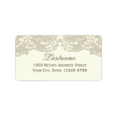 Antiek wit  bloemenkant ontwerp etiket (Voorkant)