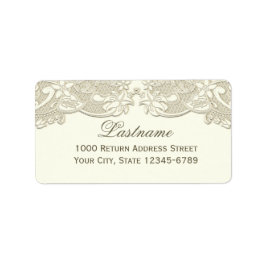 Antiek wit  bloemenkant ontwerp etiket