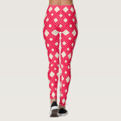 Antiek wit en Amerikaanse roze diamant abstract Leggings (Achterkant)