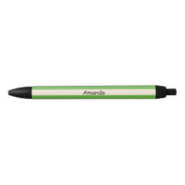 Antiek wit en appelgroene strepen zwarte inkt pen