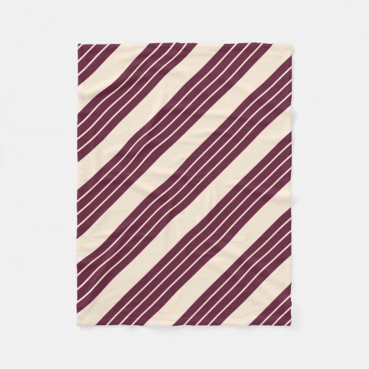 Antiek wit en bruine chocoladestrepen fleece deken (Voorkant)