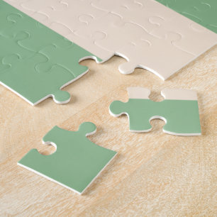 Antiek wit en donker zeegroen gestreept legpuzzel