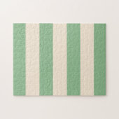 Antiek wit en donker zeegroen gestreept legpuzzel (Horizontaal)