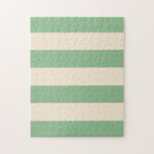 Antiek wit en donker zeegroen gestreept legpuzzel (Verticaal)