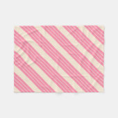 Antiek wit en roze flamingo strepen fleece deken (Voorkant (Horizontaal))
