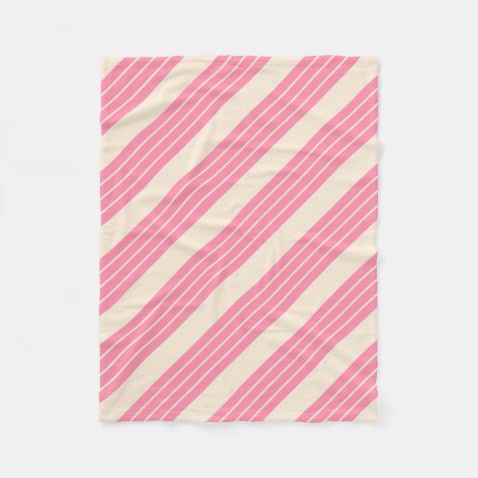 Antiek wit en roze flamingo strepen fleece deken (Voorkant)