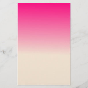 Antiek wit en winterhemel roze ombrepatroon briefpapier