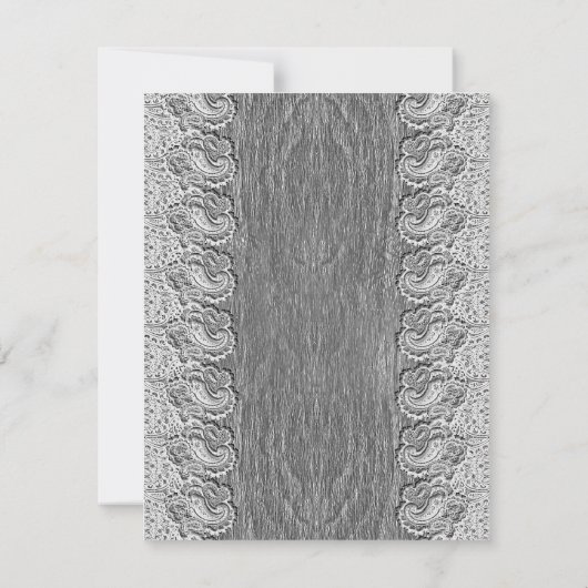 Antiek wit gelaat grijs hout, zilver huwelijk kaart (Achterkant)