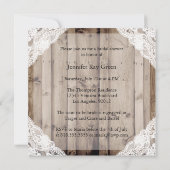 Antiek Wit Kant Bruids Douche Uitnodiging (Achterkant)