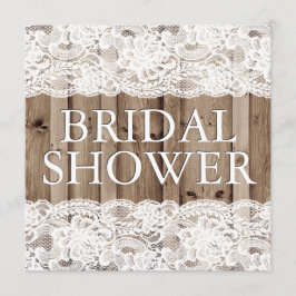 Antiek Wit Kant Bruids Douche Uitnodiging